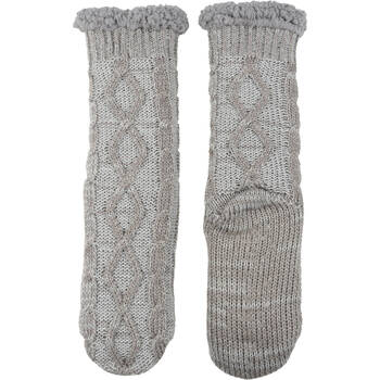 Wicked Sista Slipper Socks Classic Knit Non-Slip One Size - Grey
