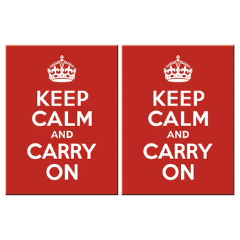 2PK Nostalgic Art Fridge Rectangle Magnet Keep Calm & Carry On 6x8cm