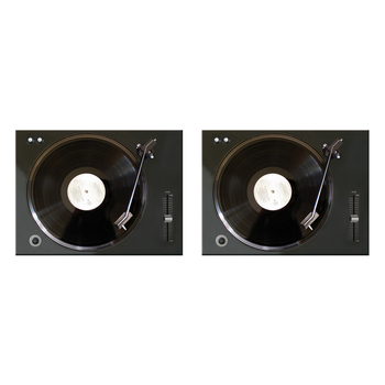 2PK Nostalgic Art Fridge Rectangle Magnet Record Player 6x8cm