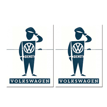 2PK Nostalgic Art Fridge Rectangle Magnet VW Dienst Mann 6x8cm