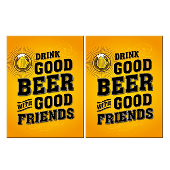 2PK Nostalgic Art Fridge Rectangle Magnet Drink Good Beer 6x8cm
