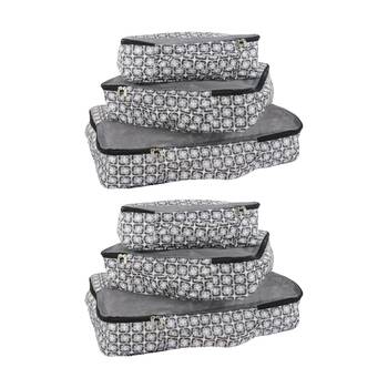 2x 3pc Wicked Sista Packing Cells Trio Geo Square Small/Med/Large Mesh Bags
