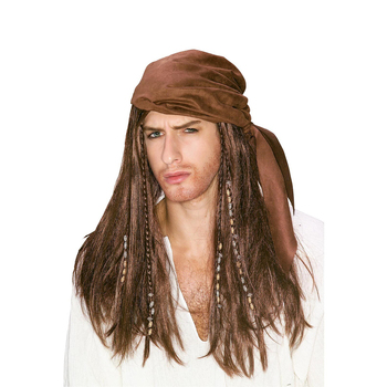 2PK Rubies Caribbean Pirate Wig Halloween Head Accessory Adult