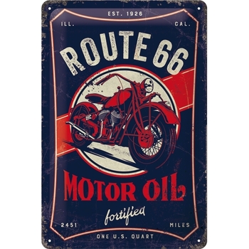 Nostalgic Art Route 66 Motor Oil 20x30cm Medium Metal Tin Sign