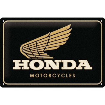 Nostalgic Art Medium Sign 20x30cm Metal Honda MC Motorcycles Gold