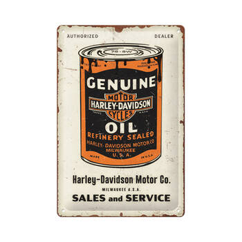 Nostalgic-Art Medium Metal Sign Harley-Davidson Genuine Oil Can 20x30cm