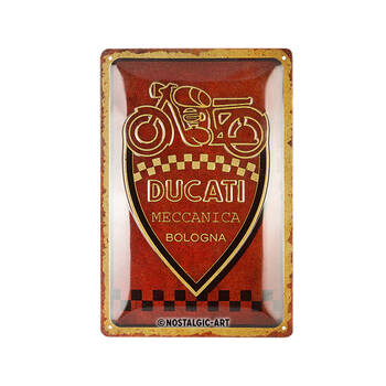 Nostalgic-Art Ducati Meccanica Bologna Metal Decorative Sign Medium 20x30x0.5cm