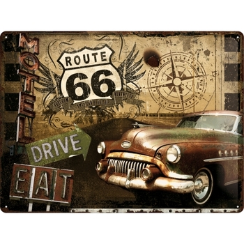 Nostalgic Art Route 66 Drive 30x40cm Large Metal Tin Sign