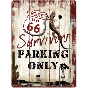 Nostalgic Art Survivors Parking 30x40cm Large Metal Tin Sign