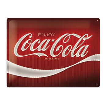 Nostalgic Art Large Sign Coca Cola Logo Red Lights