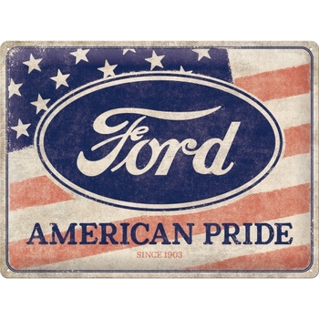 Nostalgic Art Ford American Pride US Flag 30x40cm Large Metal Tin Sign