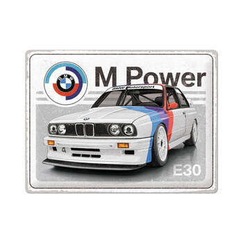 Nostalgic-Art Large Metal Sign BMW Motorsport M Power E30 30x40cm