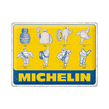 Nostalgic-Art Large Metal Sign Michelin Logo Evolution 30x40cm