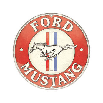Nostalgic-Art Round Vintage Ford Mustang Metal Decorative Sign 35x35x0.5cm