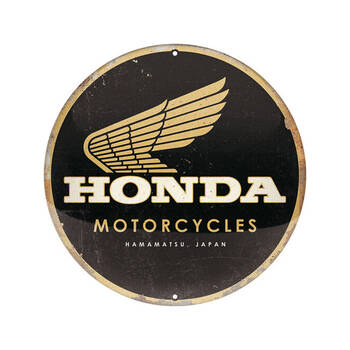 Nostalgic-Art Round Honda Motorcycles Metal Decorative Sign 35x35x0.5cm
