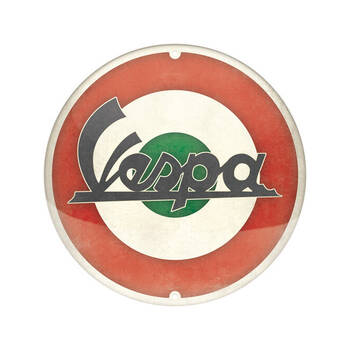 Nostalgic-Art Round Vespa Logo Italian Metal Decorative Sign 35x35x0.5cm
