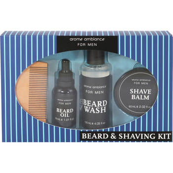 Arome Ambiance Mens Beard & Shaving Kit Beard Oil/Wash/Balm