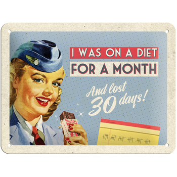 Nostalgic Art 15x20cm Small Wall Hanging Metal Sign I Was on a Diet