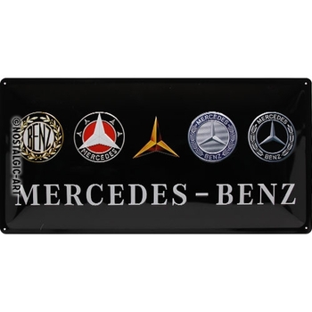 Nostalgic Art Mercedes-Benz Logo Evolution 25x50cm Metal Long Sign