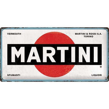 Nostalgic Art Martini Logo 25x50cm Metal Long Sign - White