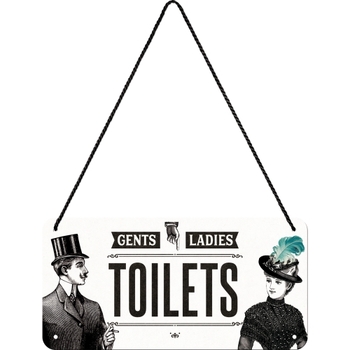 Nostalgic Art Metal 10x20cm Hanging Sign Toilet