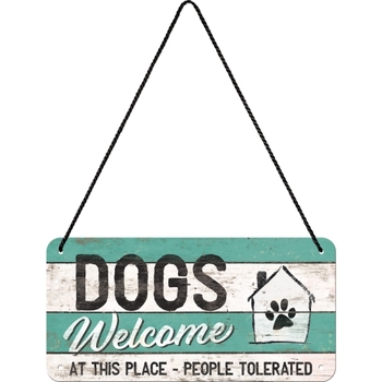 Nostalgic Art Metal 10x20cm Hanging Sign Dogs Welcome