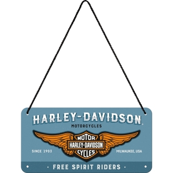 Nostalgic Art Metal 10x20cm Hanging Sign Harley-Davidson Logo Blue
