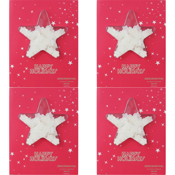 4PK Arome Ambiance Christmas Cheer Scented Star Bath Petals Card Vanilla Spice