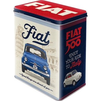 Nostalgic Art 20cm/3L Tin Box Metal Storage Fiat 500 Large