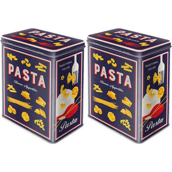 2PK Nostalgic-Art Tin Metal Storage Box 14x20cm - Large Pasta Variety
