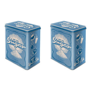 2PK Nostalgic-Art Tin Metal Storage Box 14x20cm - Large Sugar