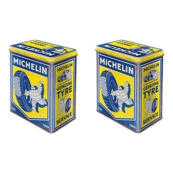 2PK Nostalgic-Art Tin Metal Storage Box Large 14x20cm - Michelin Vintage