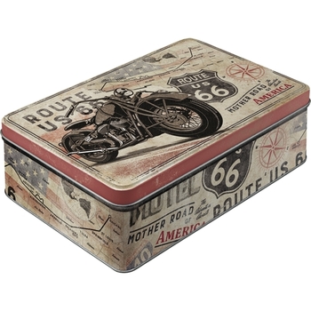 Nostalgic Art 23cm/2.5L Flat Tin Storage Route 66 Bike Map