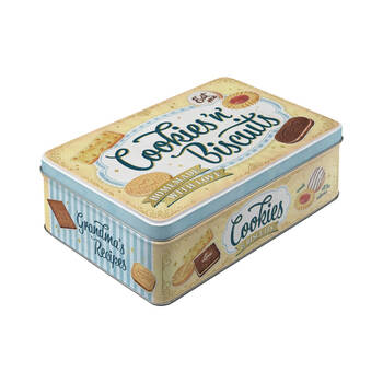 Nostalgic-Art Flat Metal Storage Tin 23x16cm - Cookies 'n' Biscuits