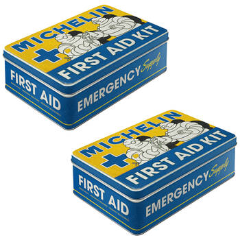 2PK Nostalgic-Art Flat Metal Storage Tin 23x16cm - Michelin First Aid Kit