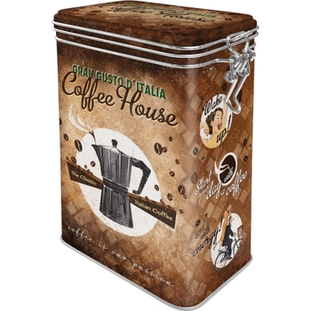 Nostalgic Art 17.5cm/1.3L Clip Top Tin Storage Coffee House