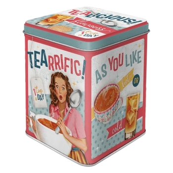 Nostalgic Art 7.5x9.5cm Tea Storage Tin Tealicious & Tearrific Container