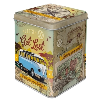Nostalgic Art 7.5x9.5cm Tea Storage Tin VW Bulli Let's Get Lost Container