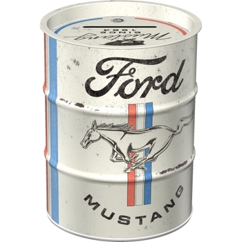 Nostalgic Art 11.5cm Round Money Box Oil Barrel Ford Mustang