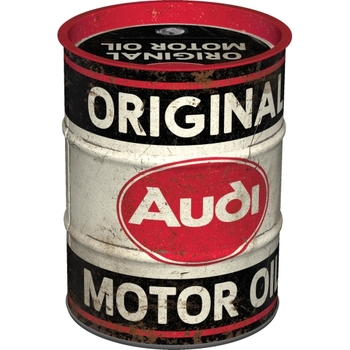 Nostalgic Art 11.5cm Round Money Box Oil Barrel Audi Original Motor Oil