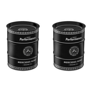 2PK Nostalgic-Art Money Box Oil Barrel 9.3x11.5cm - Mercedes Benz Engine Oil