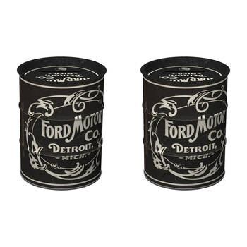 2PK Nostalgic-Art Money Box Oil Barrel 9.3x11.5cm - Ford Vintage Logo