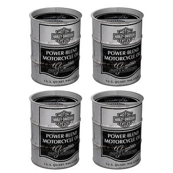 4PK Nostalgic-Art Harley-Davidson Oil Barrel Money Box/Decoration 9.3x9.3x11.5cm