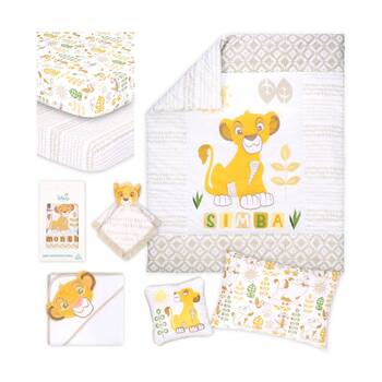 8pc Disney Lion King Baby Cot Bedding Set & Towels W/ Soft Toys