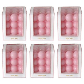 6PK Arome Ambiance Pastel Bubble Candle In Box Home Decor Blush