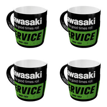 4PK Nostalgic-Art Ceramic Mug Kawasaki Service 9x9cm - Black