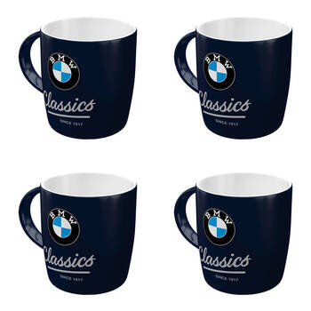 4PK Nostalgic-Art Ceramic Mug BMW Classics 9x9cm - Black