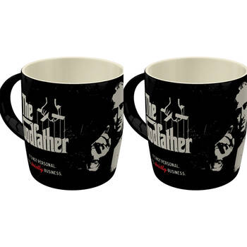 2PK Nostalgic-Art Ceramic Mug The Godfather Strictly Business 9x9cm - Black