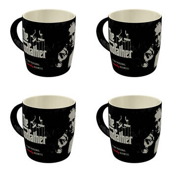 4PK Nostalgic-Art Ceramic Mug The Godfather Strictly Business 9x9cm - Black