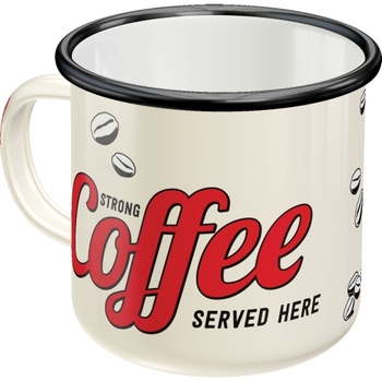 Nostalgic Art Strong Coffee Served Here Cup 360ml Enamel Mug